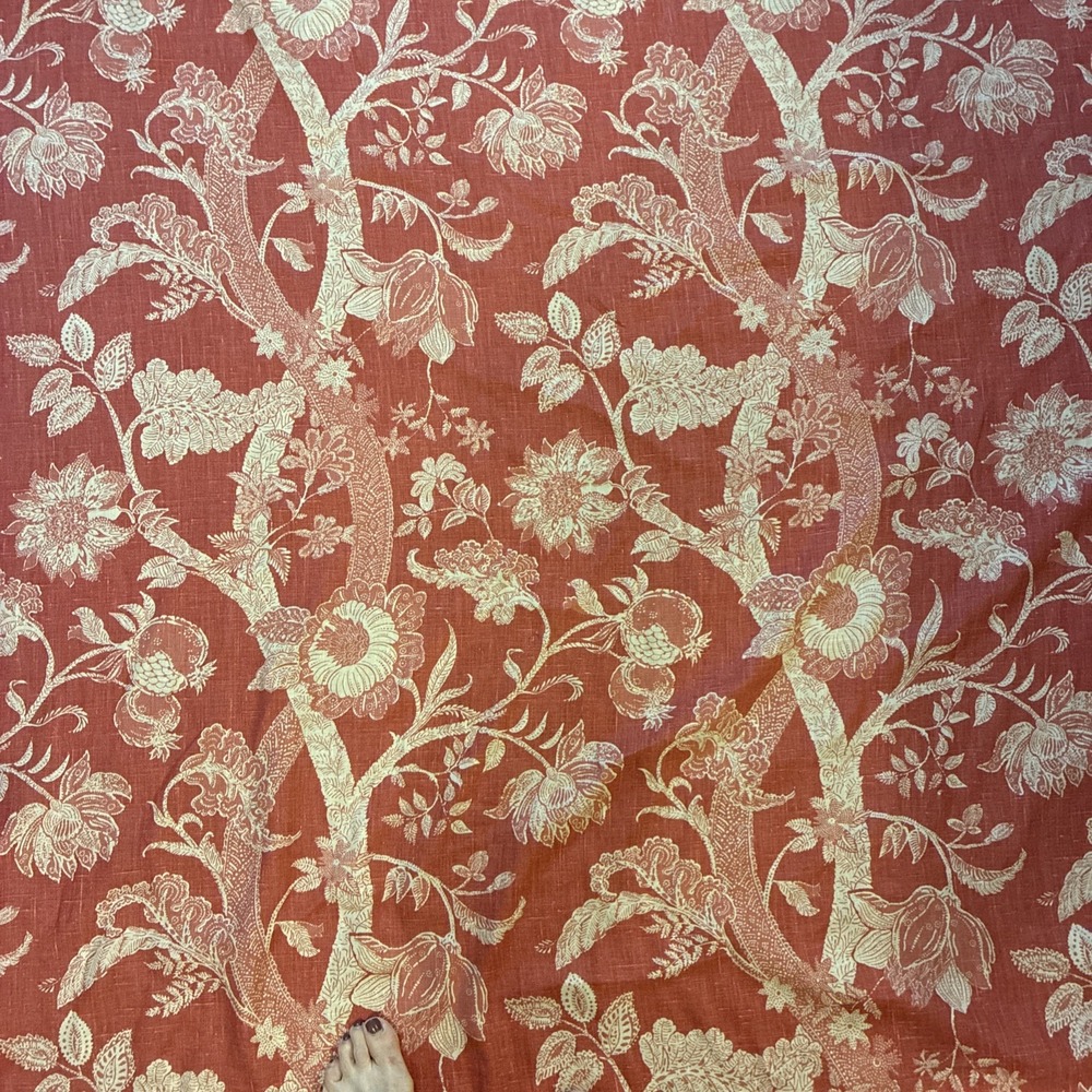 "Batik Tree" Design By Collier Campbell Linen Fabric  5 Yards X 55"